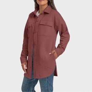 #4 - Lazypants Coral Shirt Jacket Size Small 22" PTP